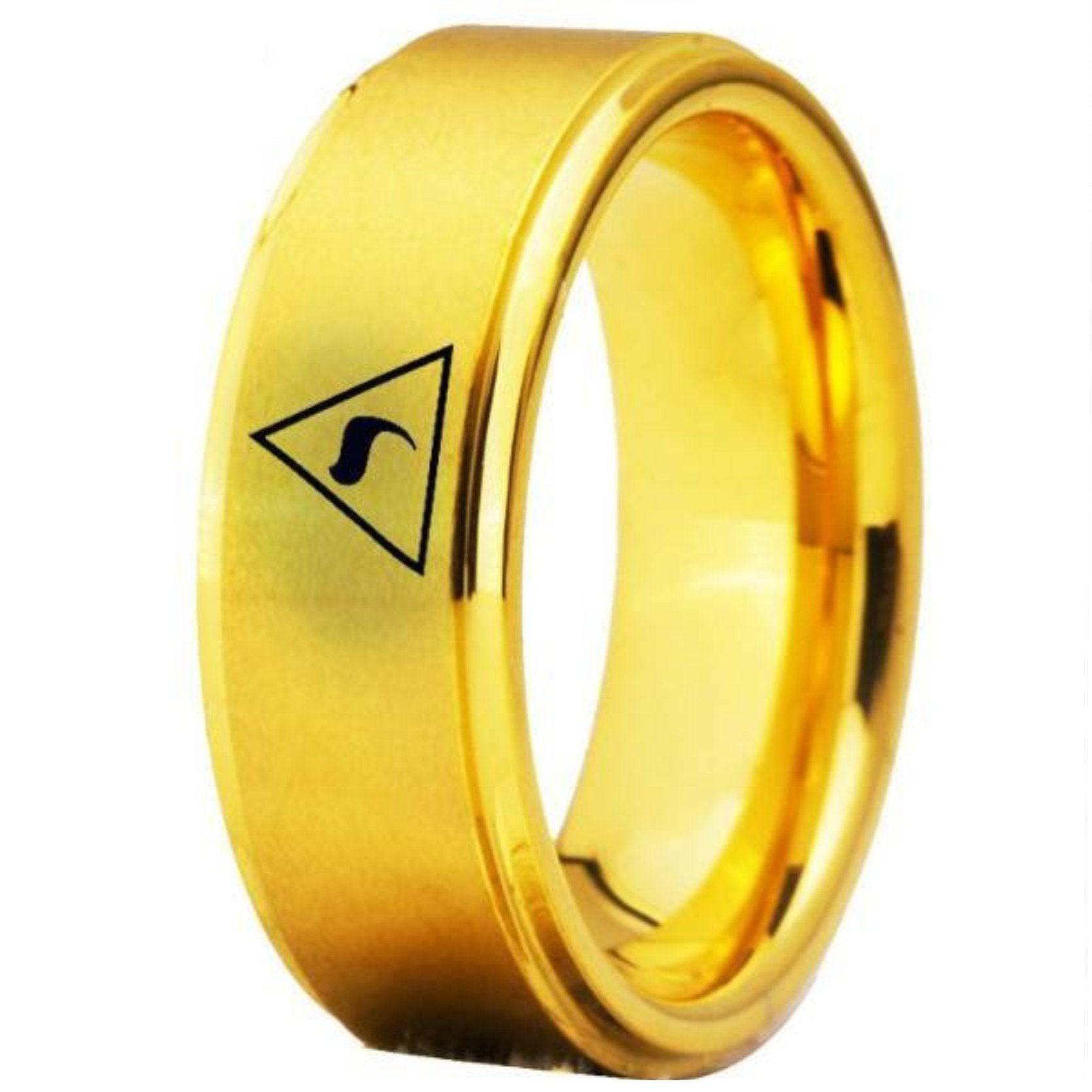 14th Degree Scottish Rite Ring - Gold Tungsten Personalizable - Bricks Masons