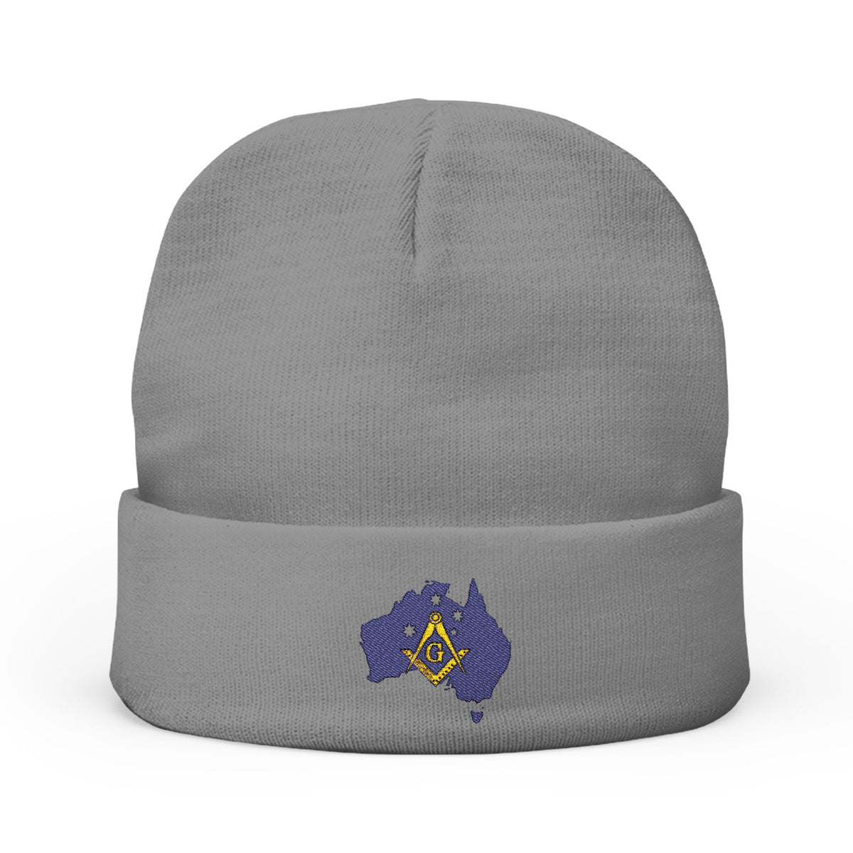 Master Mason Blue Lodge Australia Jurisdiction Beanie - Knit Embroidery Mason S&C - Bricks Masons