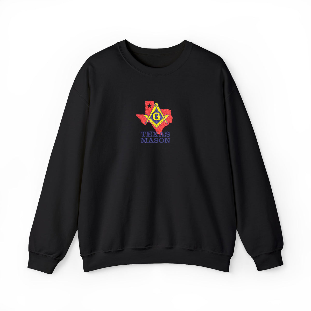 Master Mason Blue Lodge Sweatshirt - Crewneck Embroidered Emblem Texas Mason - Bricks Masons