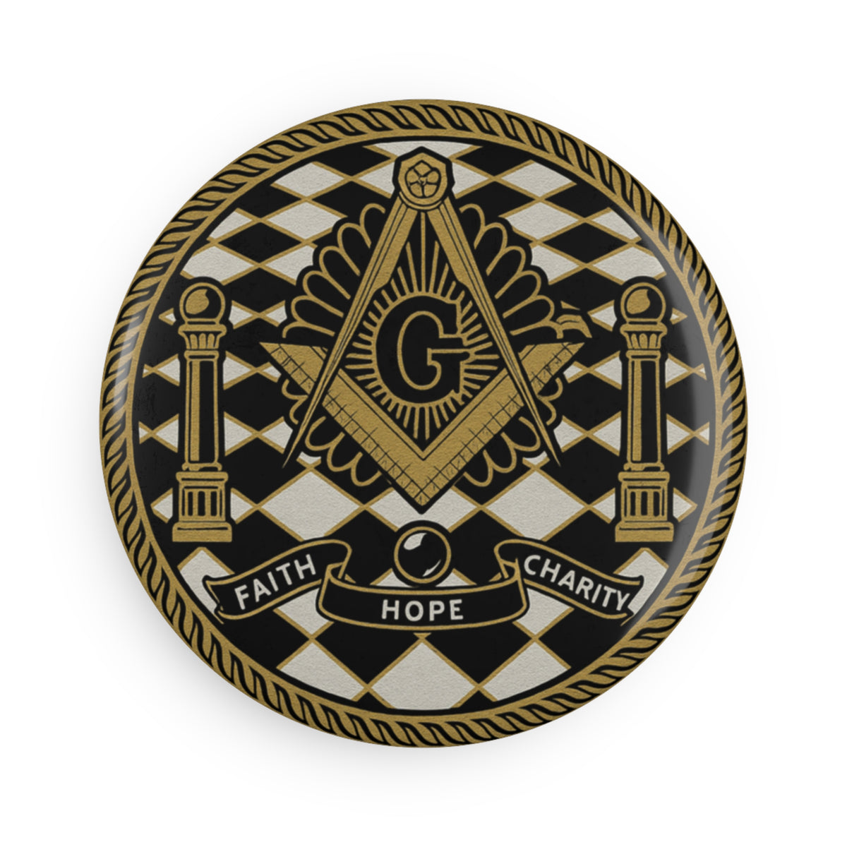 Master Mason Blue Lodge Magnet - Decorative Refrigerator - Bricks Masons