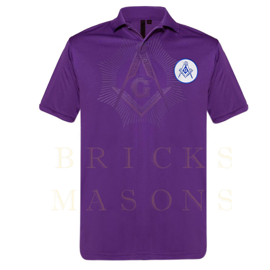 Master Mason Blue Lodge Polo Shirt - Square & Compass G Various Colors - Bricks Masons