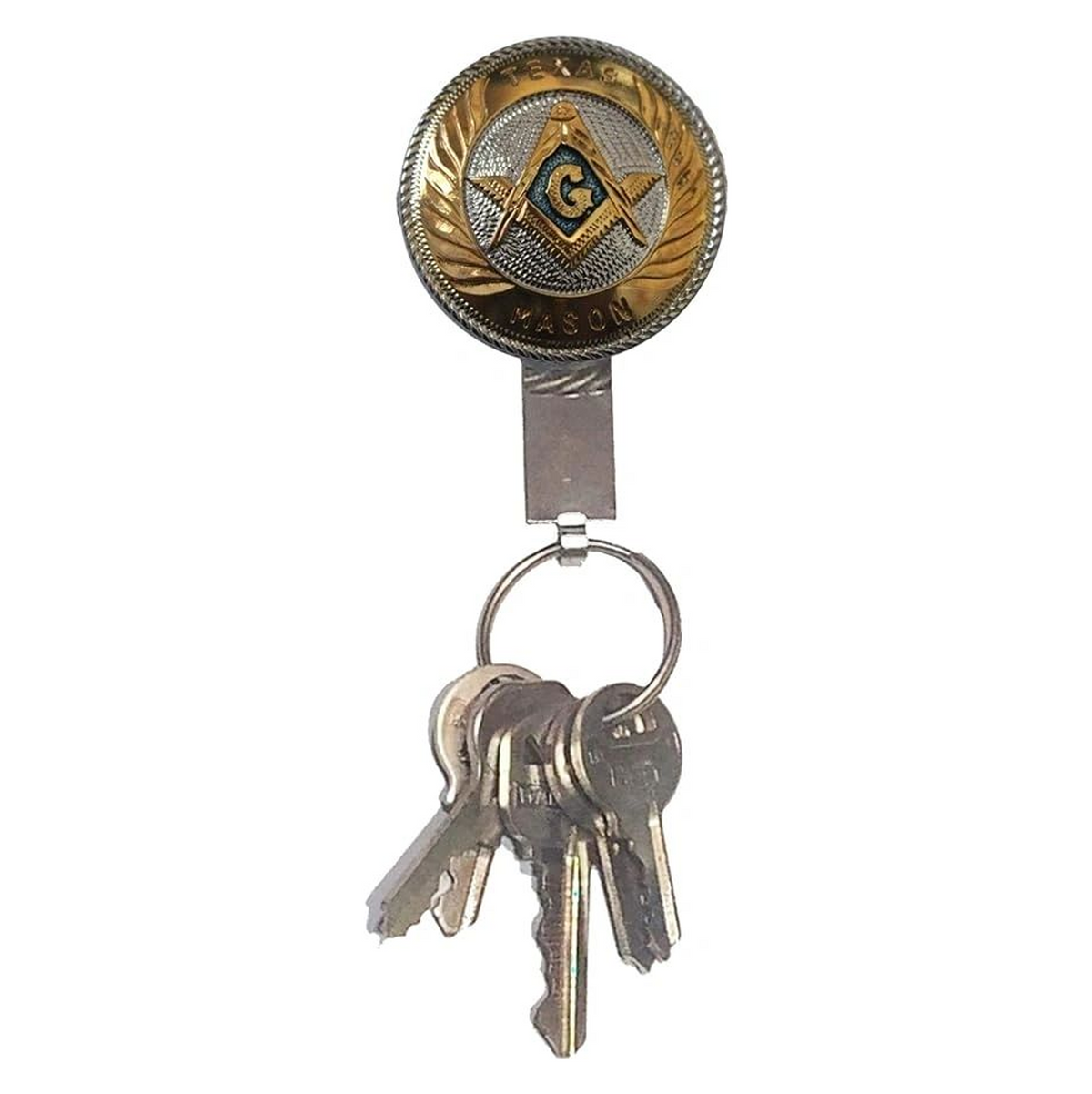 Master Mason Blue Lodge Pocket Key Holder - Texas Mason - Bricks Masons
