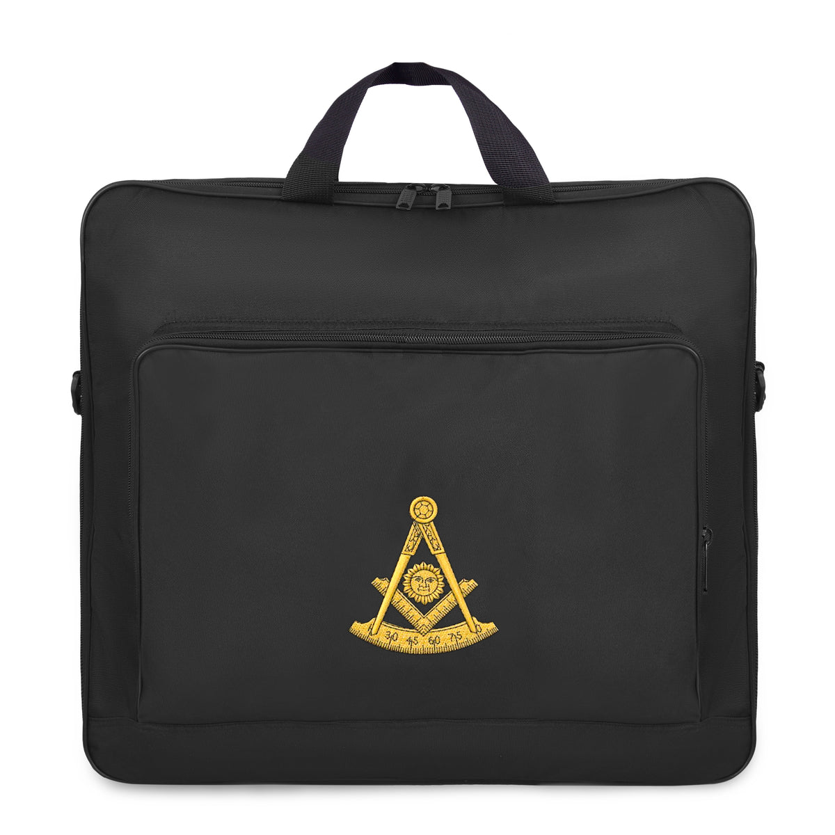 Past Master Blue Lodge Apron Case - Black Cordura With Gold Emblem - Bricks Masons