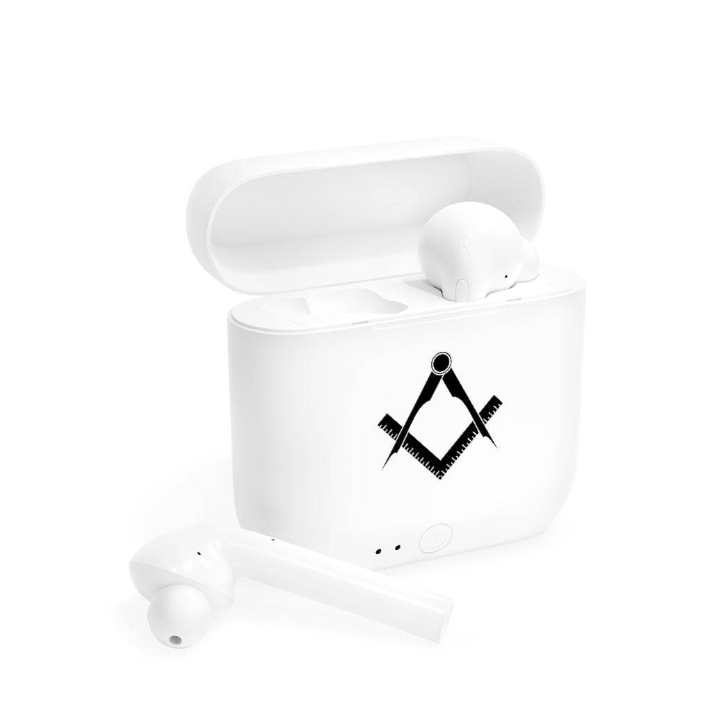 Master Mason Blue Lodge Earbud - Wireless Square & Compass - Bricks Masons