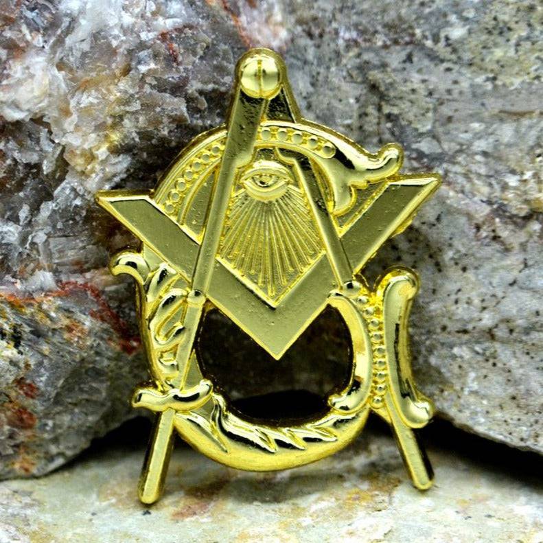 Master Mason Blue Lodge Lapel Pin - Gold - Bricks Masons