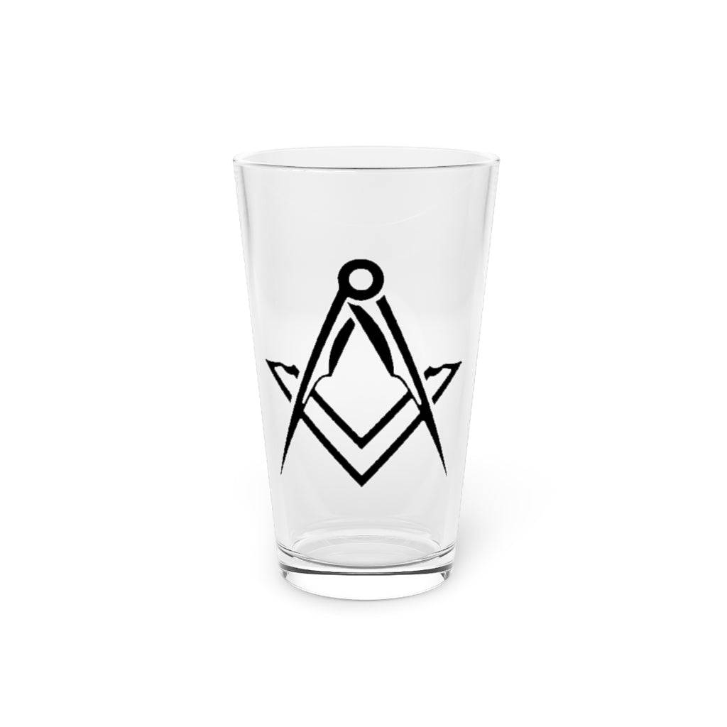 Master Mason Blue Lodge Pint Glass - Square & Compass 16oz - Bricks Masons