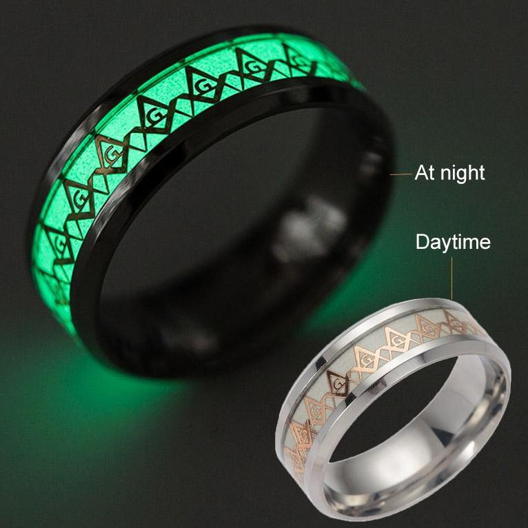 Master Mason Blue Lodge Ring - Lumineux Let There Be Light - Bricks Masons