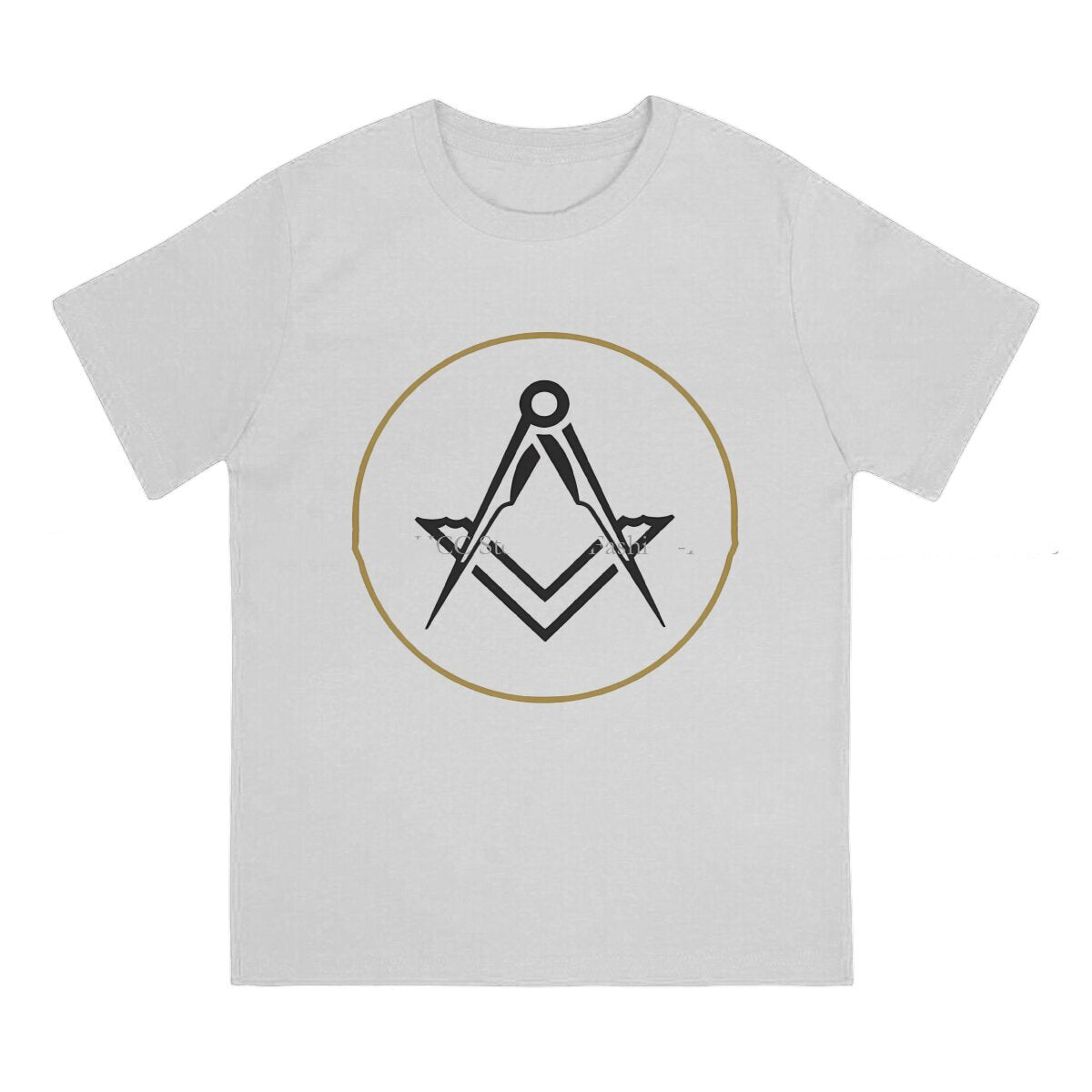 Master Mason Blue Lodge T-Shirt - Polyester Gold Square Compass - Bricks Masons