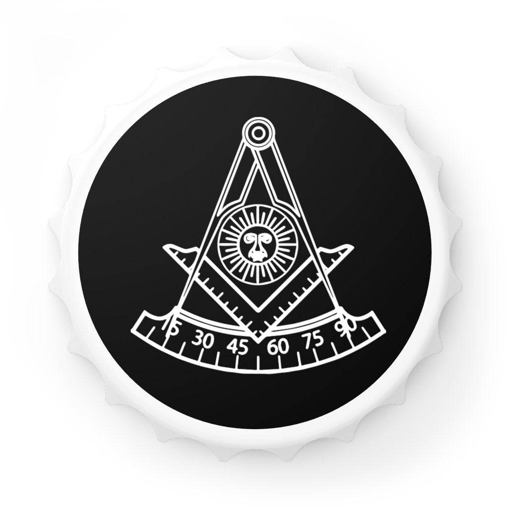 Past Master Blue Lodge Bottle Opener - Black & White - Bricks Masons