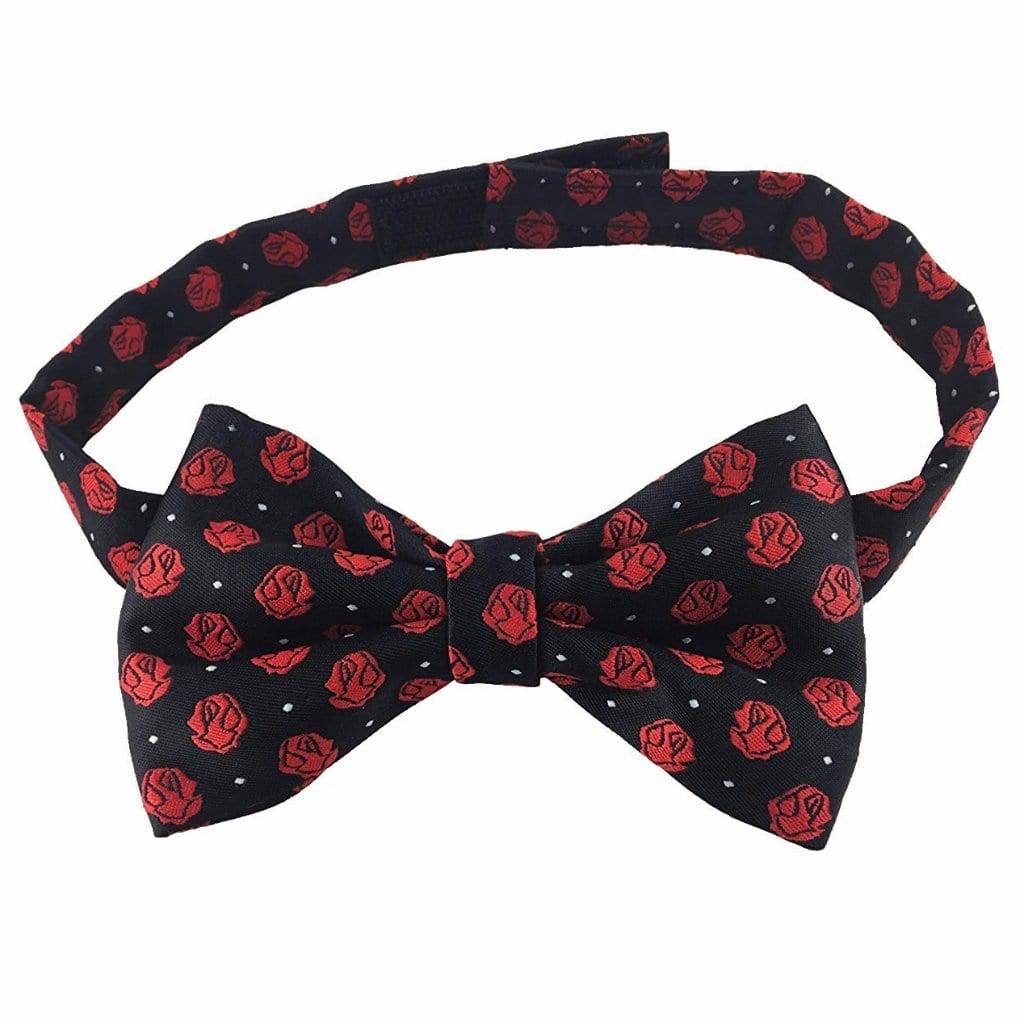 Scottish Rite Bow Tie - Black with Rose Croix Polkadot - Bricks Masons