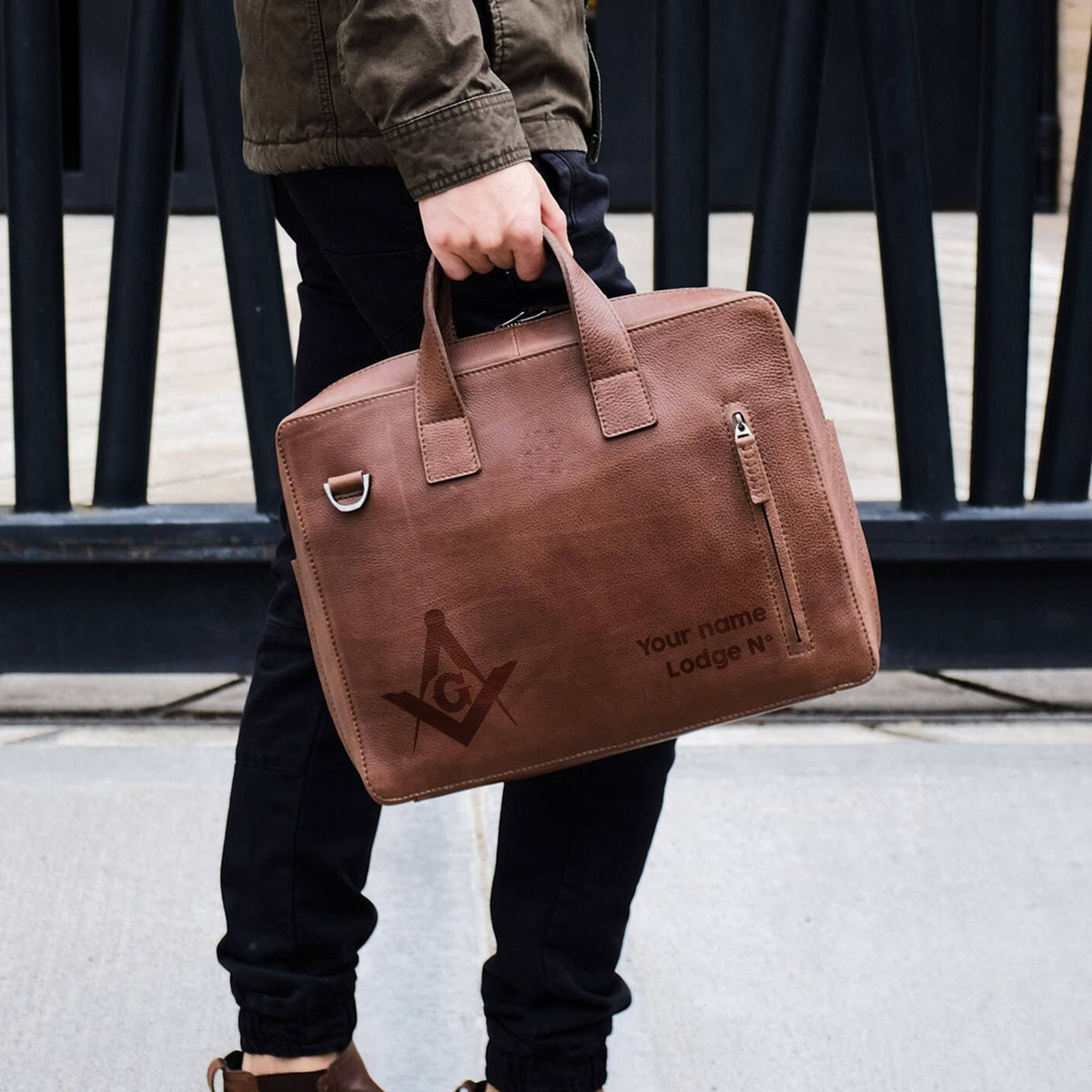 Master Mason Blue Lodge Briefcase - (Medium/Large) - Bricks Masons