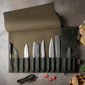 Professional 20-Inch Grand Master Leather Knife Roll (5) - Bricks Masons