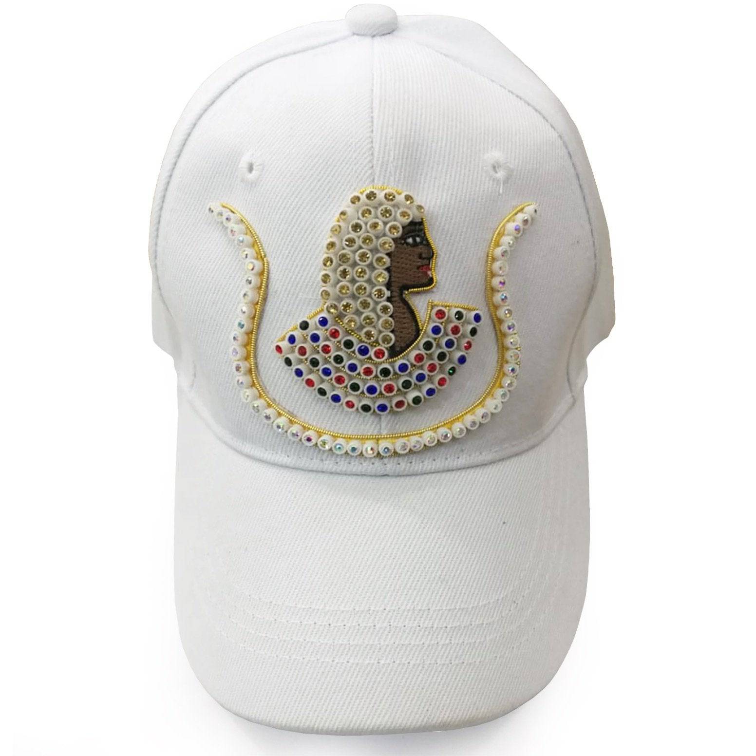 DOI PHA Baseball Cap - White with Jewels & Bullion Embroidery