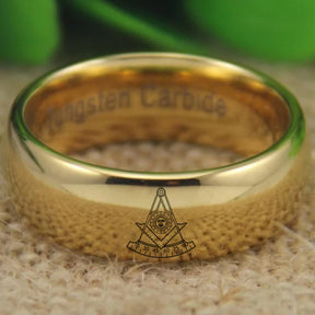 Past Master Blue Lodge California Regulation Ring - Gold Color - Bricks Masons