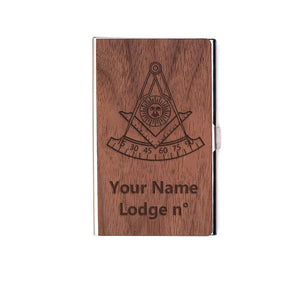 Past Master Blue Lodge California Regulation Business Card Holder - (RFID Protection) - Bricks Masons