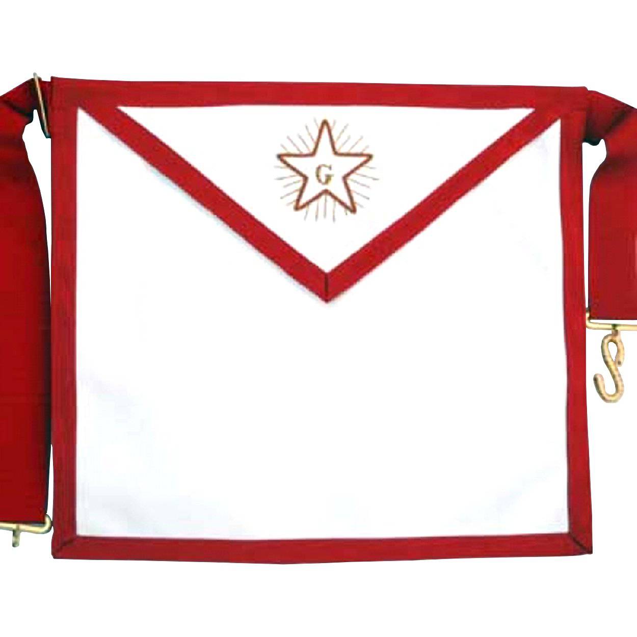 Fellowcraft Scottish Rite Apron - White with Thin Red Borders