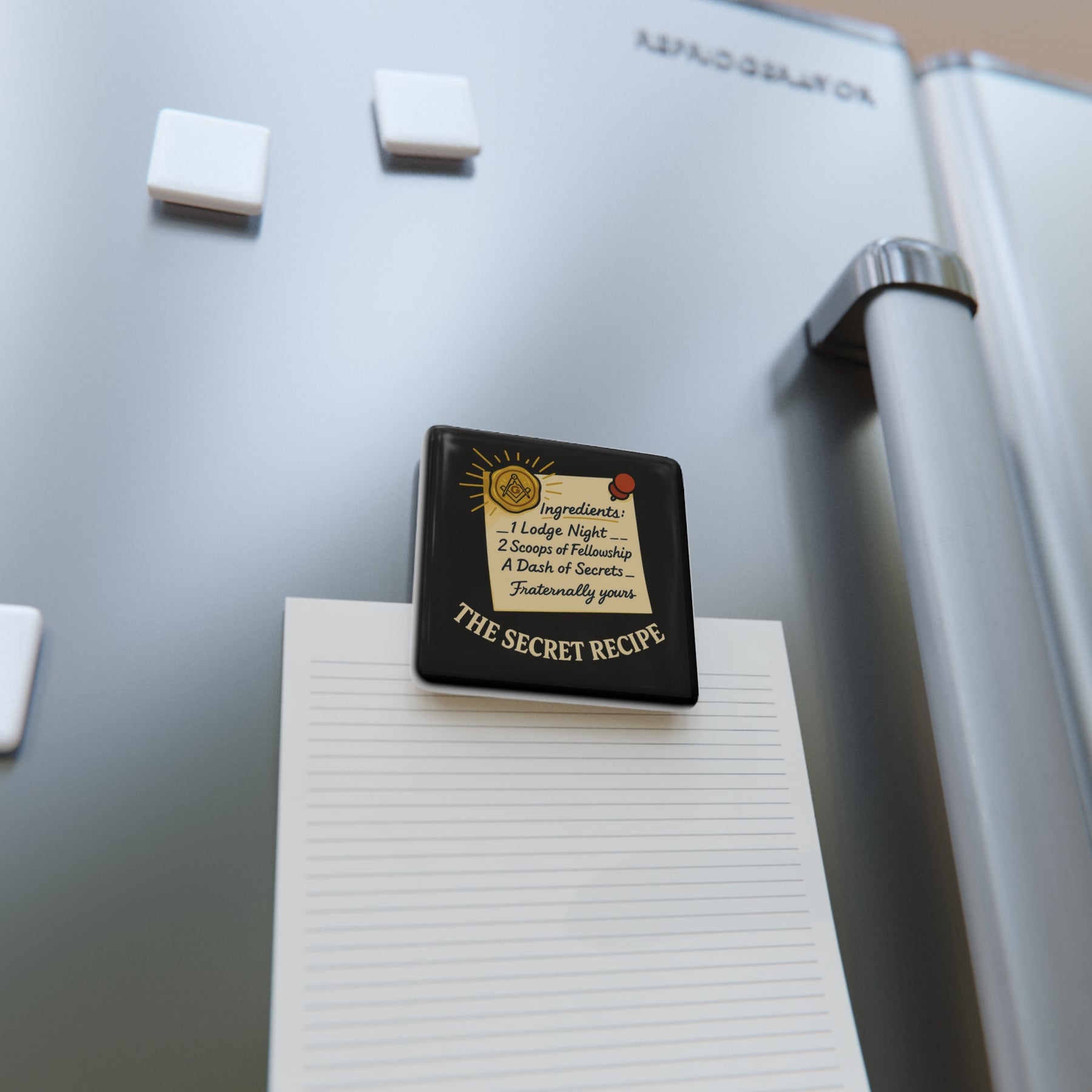 Master Mason Blue Lodge Magnet - Porcelain With Magnet - Bricks Masons