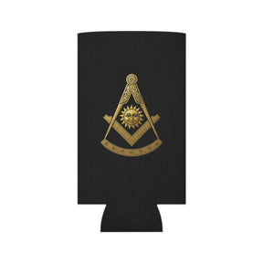 Past Master Blue Lodge Can Cooler - Gold Square & Compass - Bricks Masons