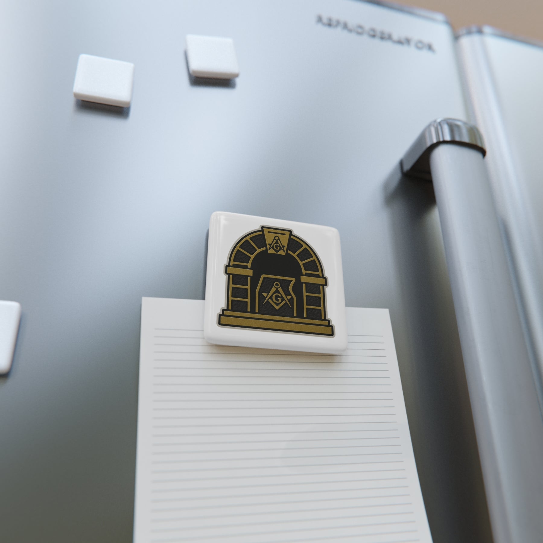 Master Mason Blue Lodge Magnet - Porcelain With Magnet - Bricks Masons