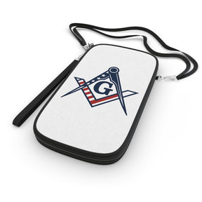 Master Mason Blue Lodge Passport Wallet - US Flag Square & Compass G - Bricks Masons