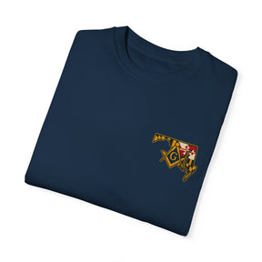 Master Mason Blue Lodge T-Shirt - Garment-Dyed Maryland Mason - Bricks Masons