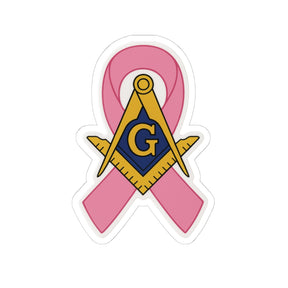 Master Mason Blue Lodge Sticker Decal - Kiss-Cut Breast Cancer Awareness - Bricks Masons
