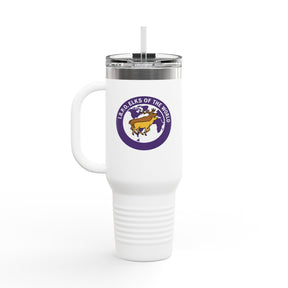 Elks of the World Ringneck Tumbler - Purple & White Stainless Steel & Insulated - Bricks Masons