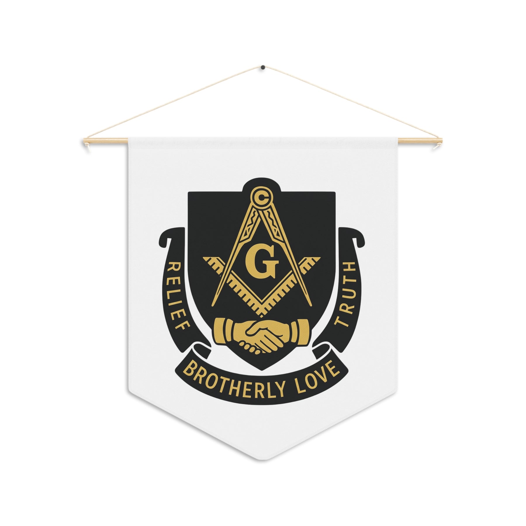 Master Mason Blue Lodge Pennant - Relief Brotherly Love Truth - Bricks Masons