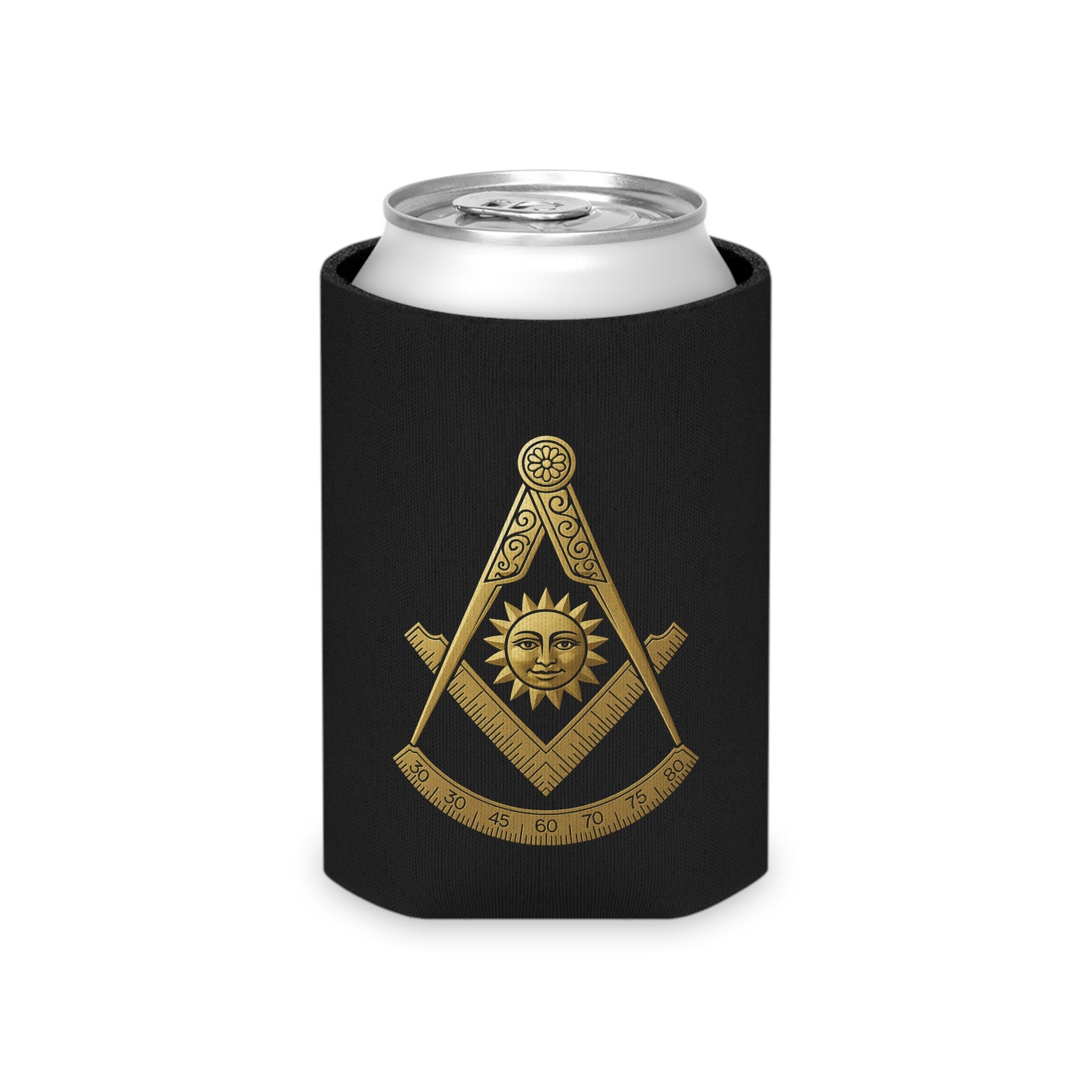 Past Master Blue Lodge Can Cooler - Gold Square & Compass - Bricks Masons