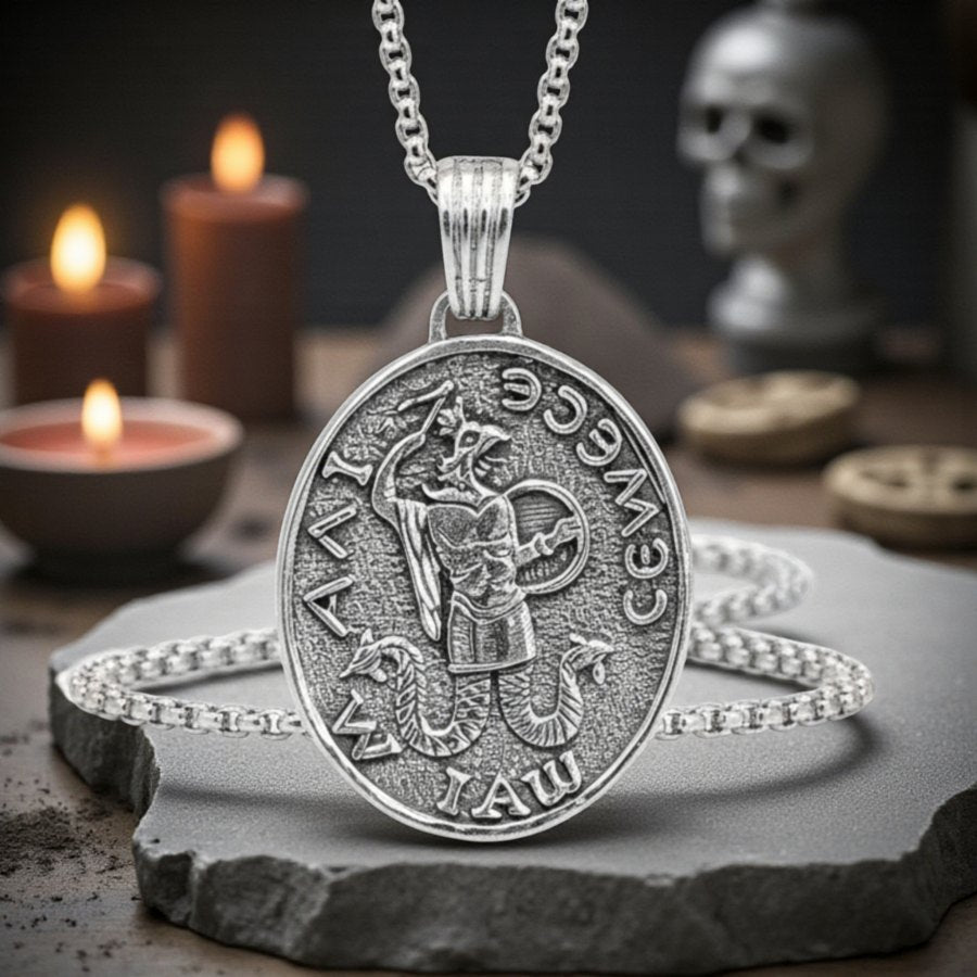 Templar Pendant Seal of Abraxas Silver 3.5 cm 10 g Art 1303 - Bricks Masons