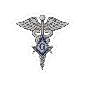 Master Mason Blue Lodge Sticker Decal - Kiss-Cut Silver Medical Doctor - Bricks Masons