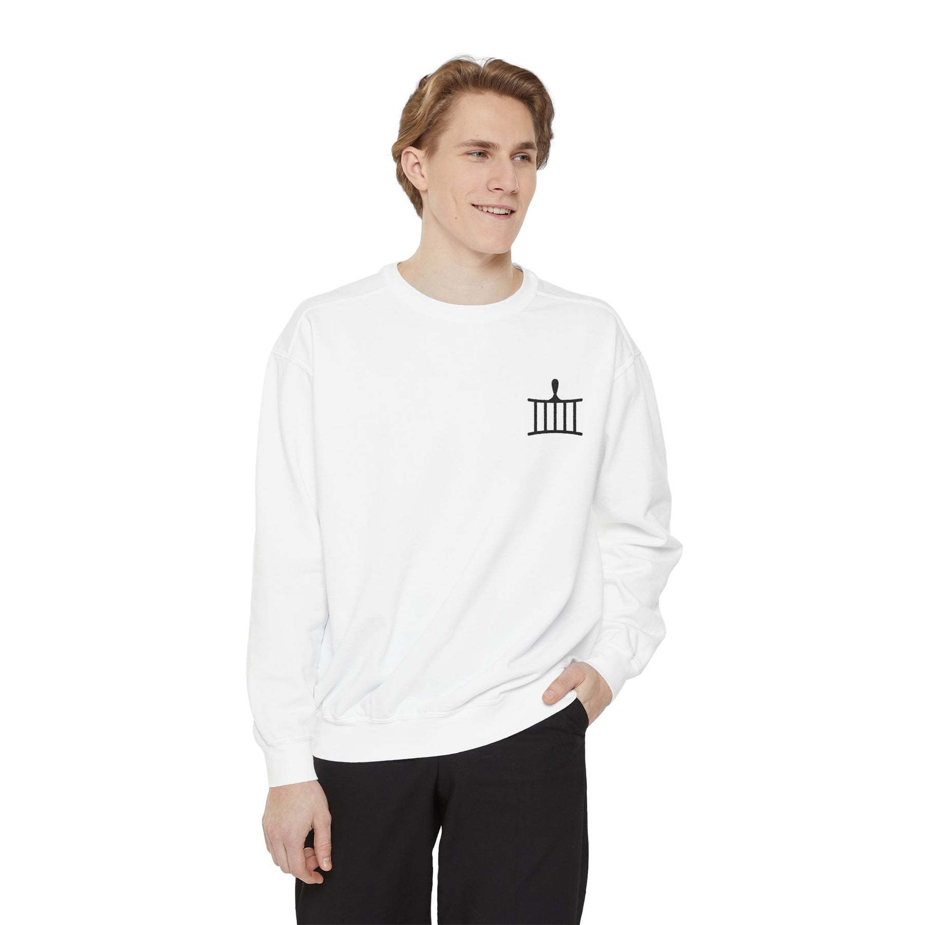 St. Lawrence The Martyr Sweatshirt - Embroidered Black Emblem - Bricks Masons