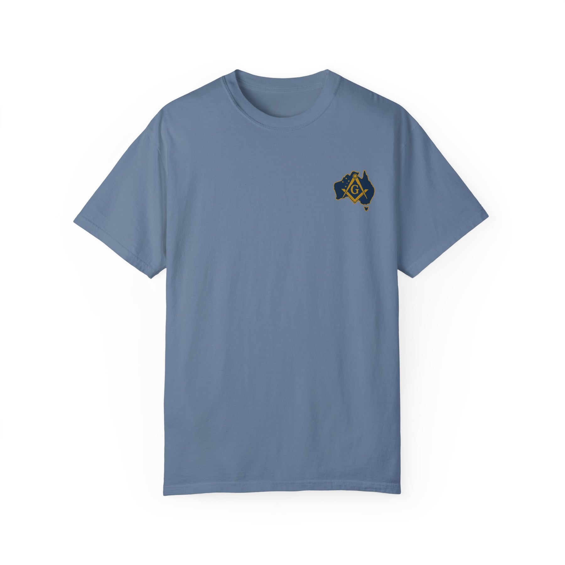 Master Mason Blue Lodge Australia Jurisdiction T-Shirt - Mason Garment-Dyed Tee - Bricks Masons