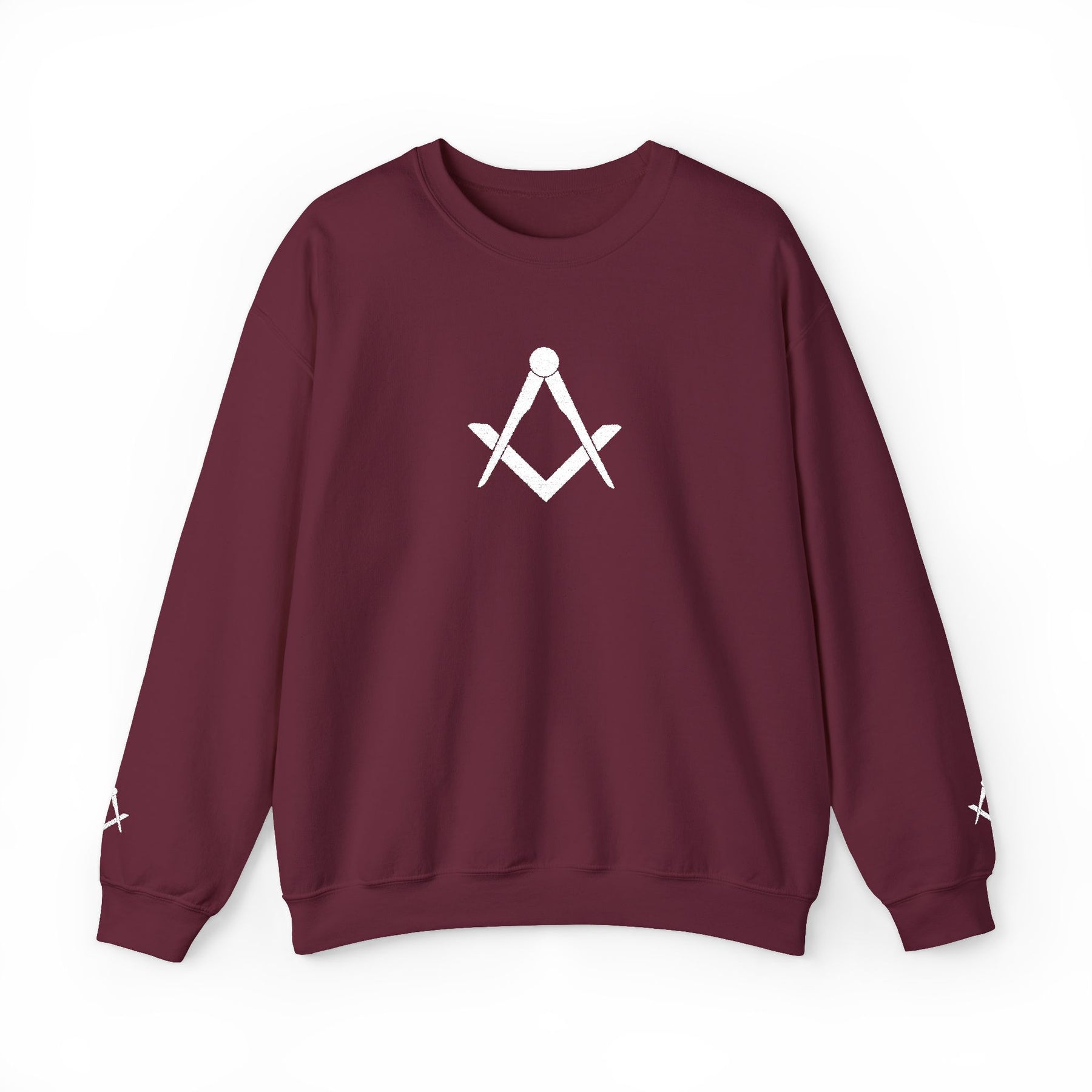 Master Mason Blue Lodge Sweatshirt - Crewneck Square & Compass Embroidery - Bricks Masons