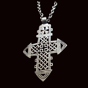 Rastafari Coptic Cross Pendant In Silver 6 X 4 Cm 13 Gr Art 1348 - Bricks Masons