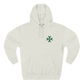 Order of Saint Lazarus Hoodie - Front Embroidered Detail - Bricks Masons