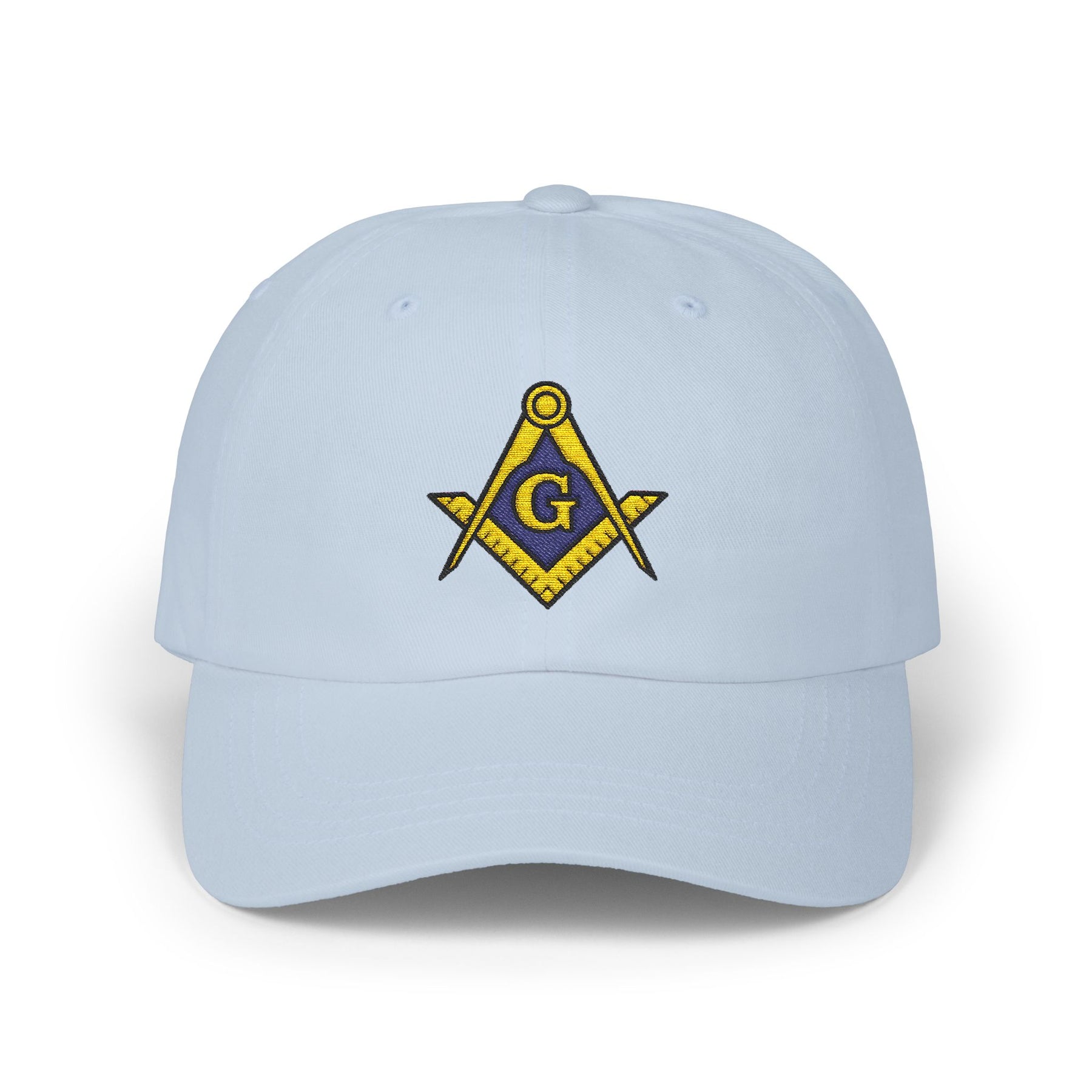 Master Mason Blue Lodge Baseball Cap - Gold & Blue Embroidered Square & Compass G - Bricks Masons
