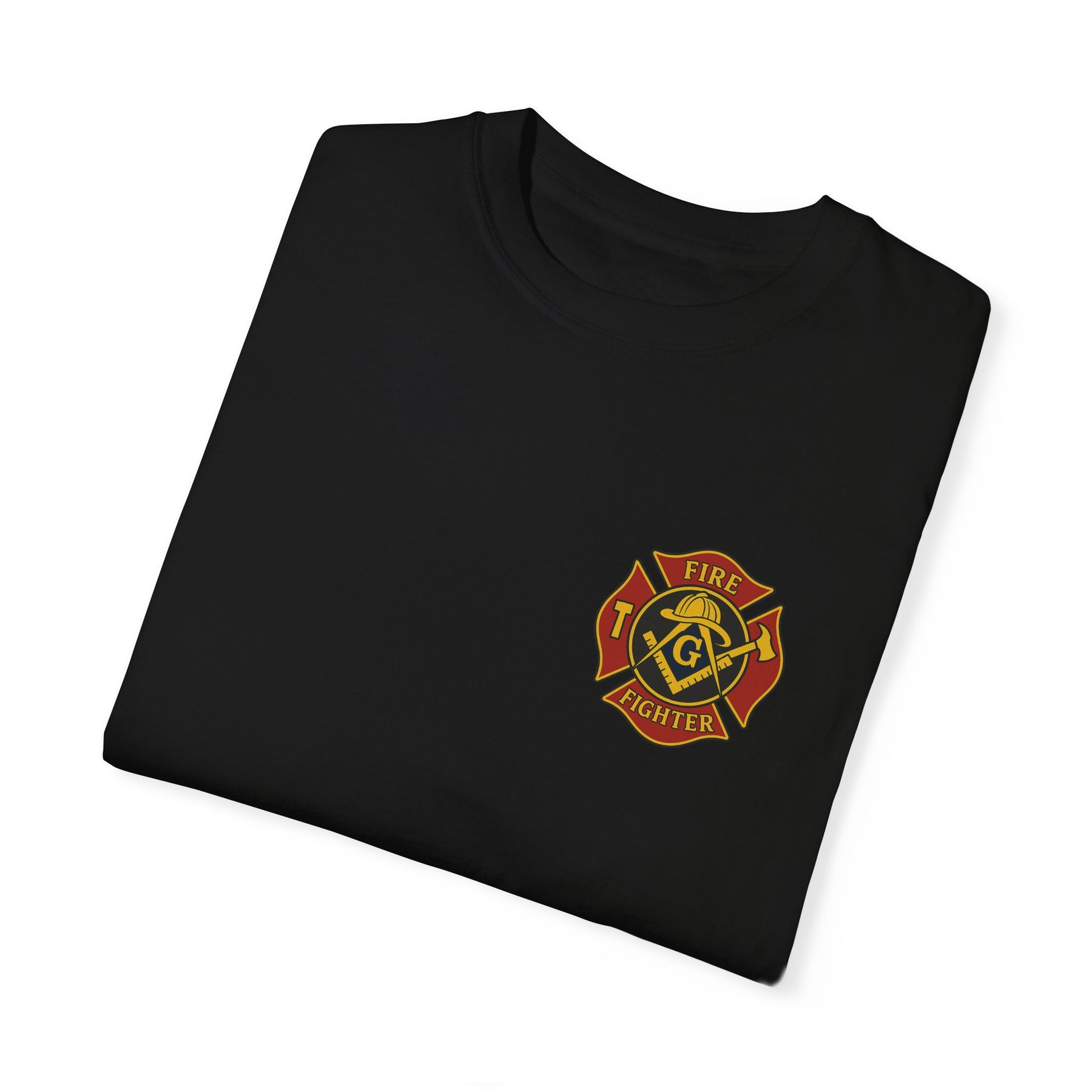 Master Mason Blue Lodge T-Shirt - Firefighter Mason Garment-Dyed Tee - Bricks Masons