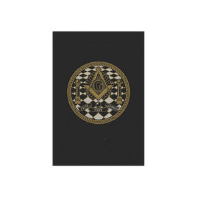 Master Mason Blue Lodge Yard Flag - Faith Hope Charity Printed Poly Poplin - Bricks Masons