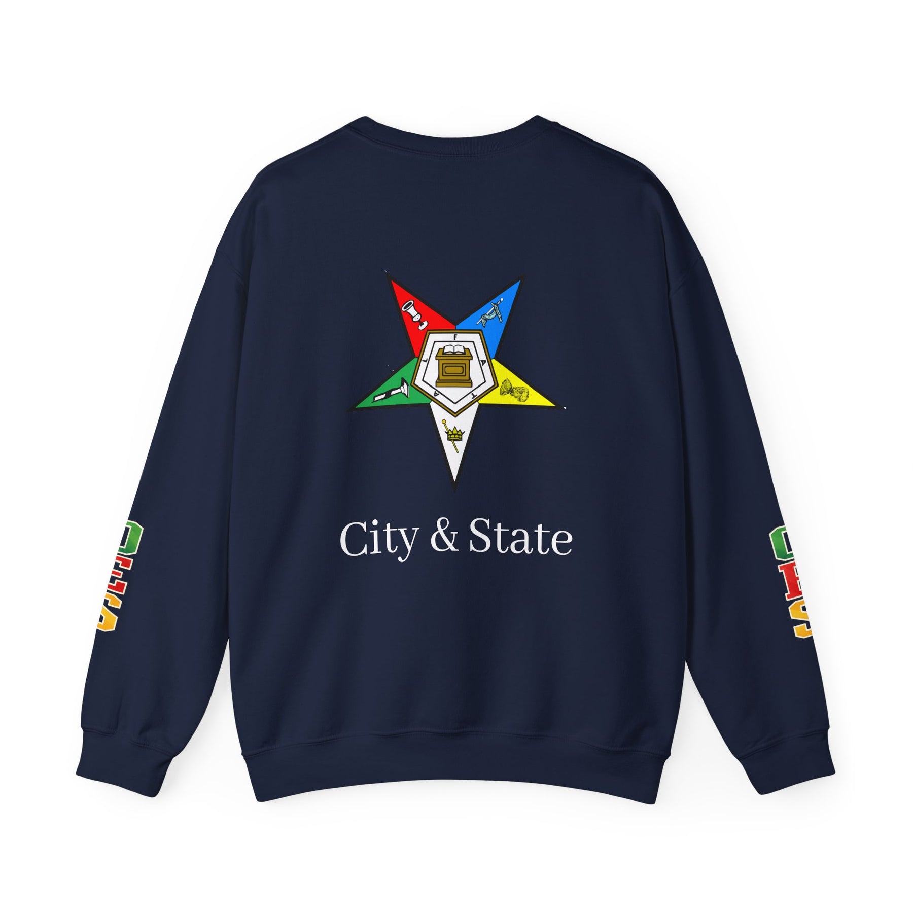 OES Sweatshirt - Colorful Eastern Star & Initials with Personalization - Bricks Masons