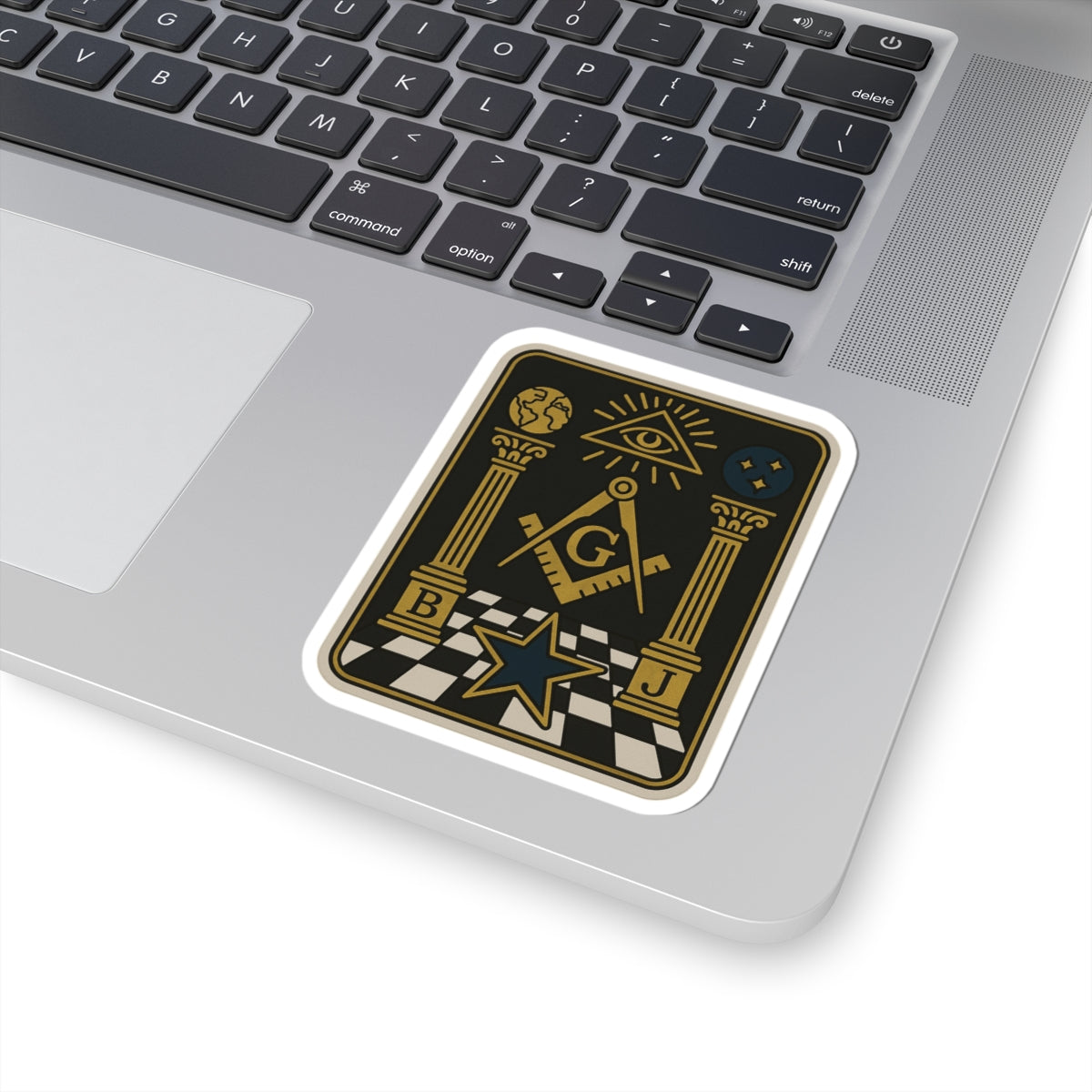 Master Mason Blue Lodge Sticker Decal - Kiss-Cut The Tracing Board S & C - Bricks Masons