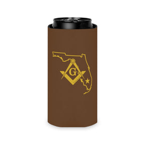 Master Mason Blue Lodge Can Cooler - Florida Mason Brown Color - Bricks Masons