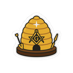 Master Mason Blue Lodge Sticker Decal - Kiss-Cut Beehive - Bricks Masons