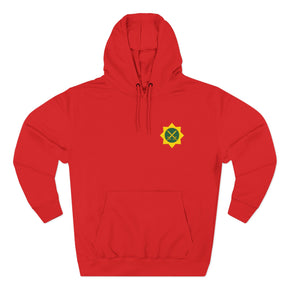 Red Cross of Babylone Hoodie - Embroidered Signature Detail - Bricks Masons