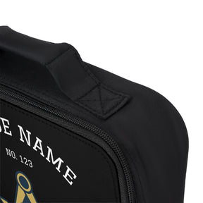 Master Mason Blue Lodge Lunch Bag - Fully Insulated Zipper Closure Customizable - Bricks Masons
