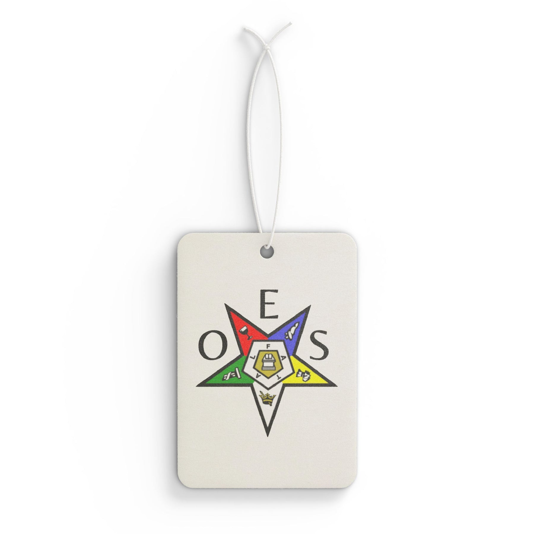 OES Car Air Freshener - Colorful Star with OES Lettering - Bricks Masons