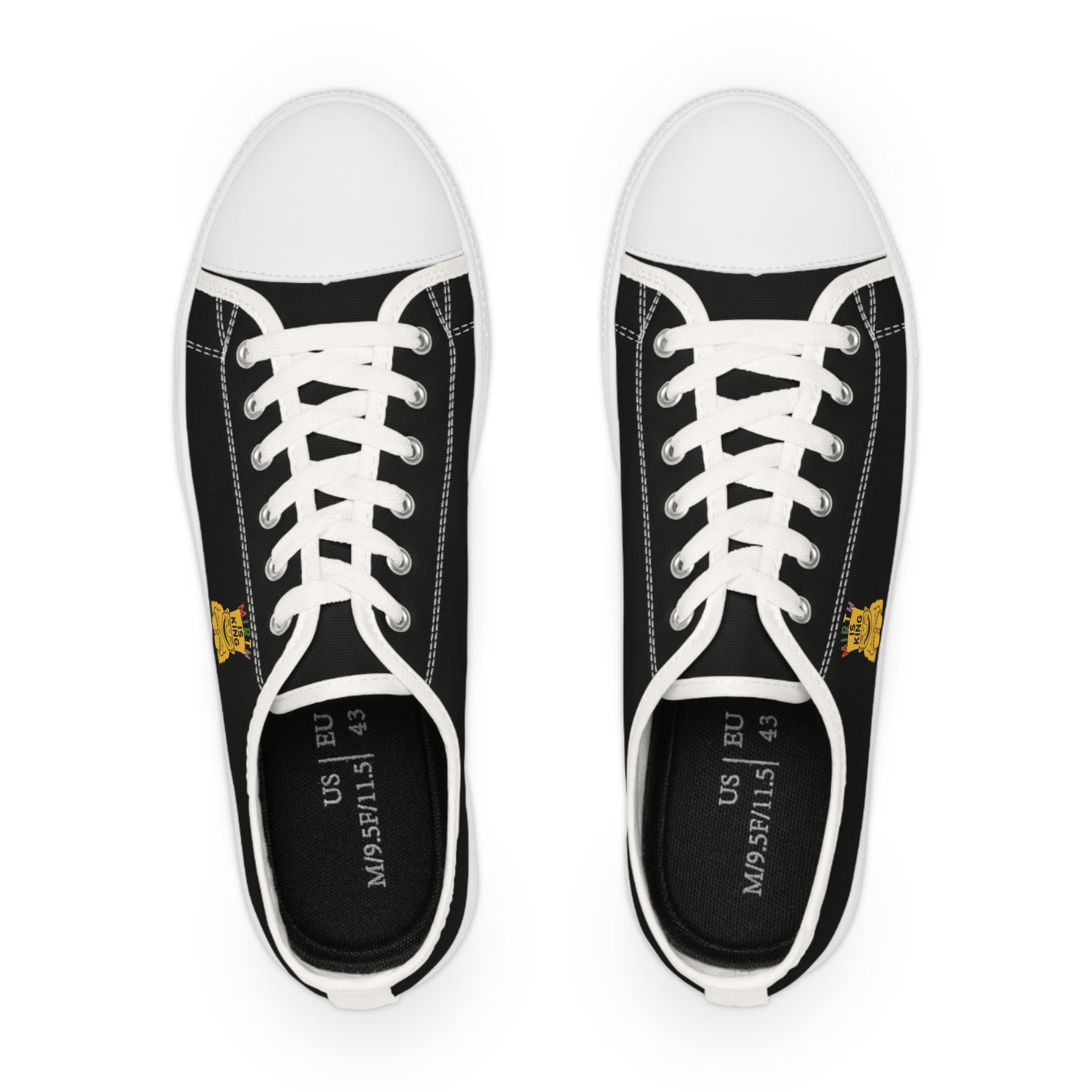 Royal Order of Jesters Sneaker - Low Top Sneaker Black & White Mirth is King - Bricks Masons