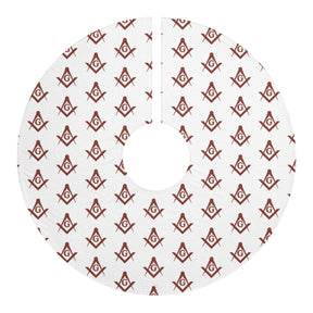 Master Mason Blue Lodge Christmas Tree Skirt - Festive Square & Compass G - Bricks Masons