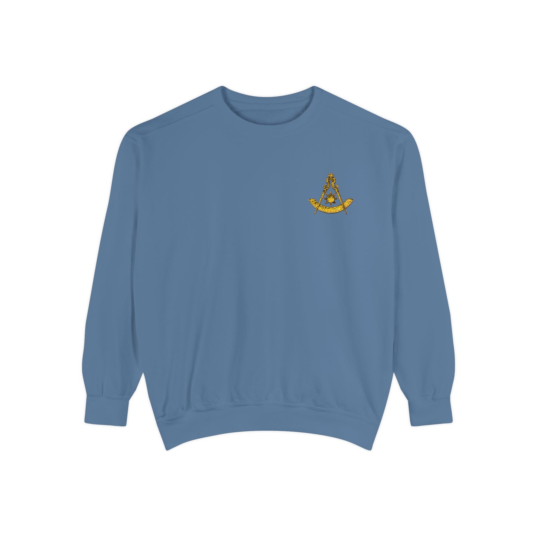 Past Master Blue Lodge Sweatshirt - Embroidered Quadrant & Compass Sun - Bricks Masons