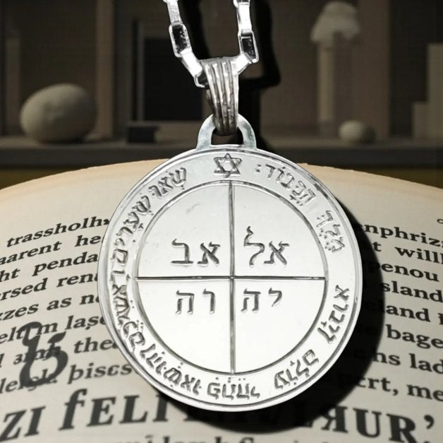 Solomon Pendant Fifth Pentacle consecrated to Mercury 3 cm 11 g in Silver 44 Seals of Solomon Art 1486 - Bricks Masons